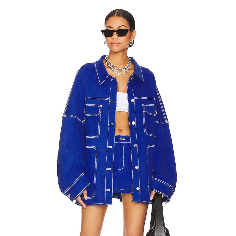 Women's Blue Denim Jacket and Skirt Set